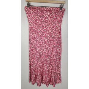 Diane von Furstenburg Women's Sz. 10 Silk Pink/White Floral Midi Sleeveless Dres